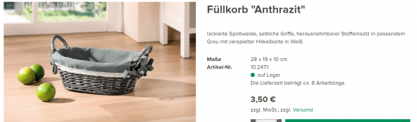 Füllkorb Anthrazit