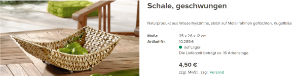 Schale geschwungen